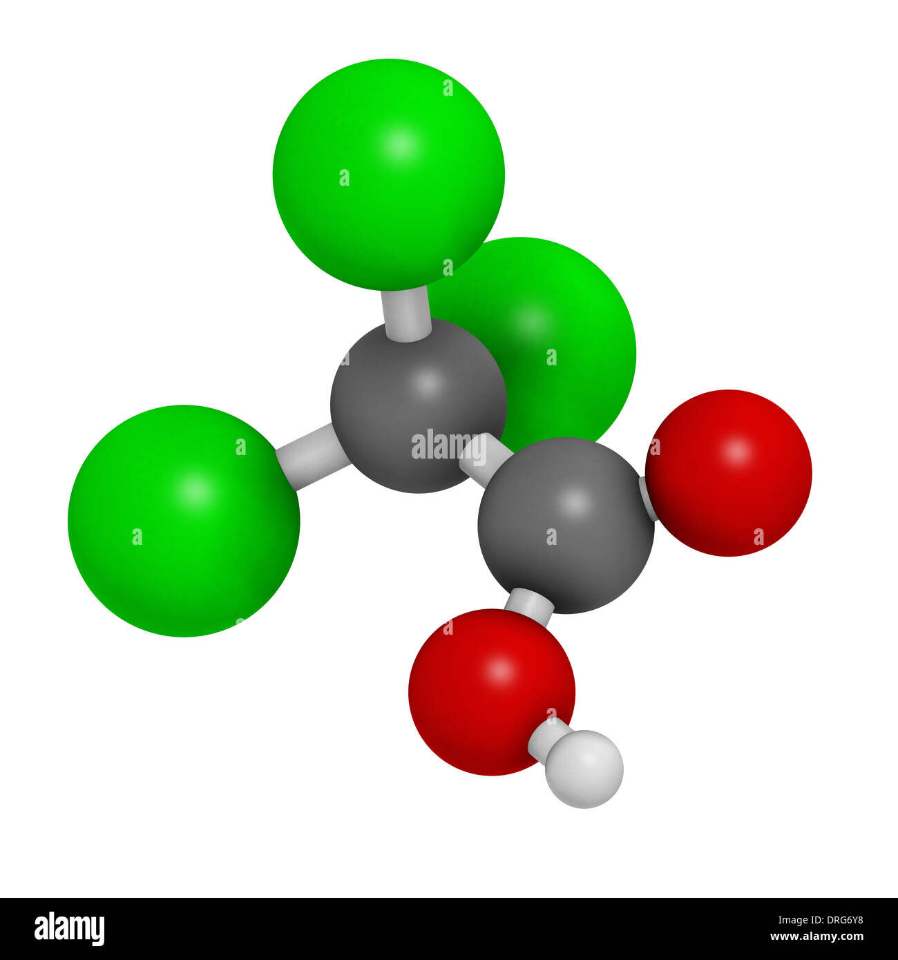 Trichloroacetic acid (TCA) molecule. Used in dermatological treatment
