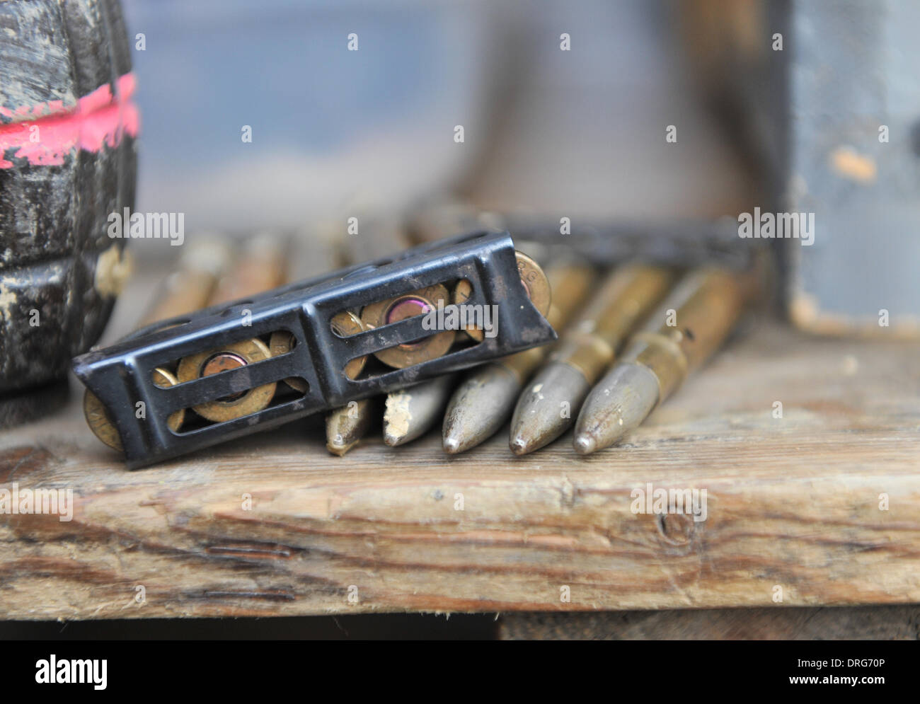 Charlwood, Surrey, UK. 25th January 2014. Enfield 303 shell clips. All