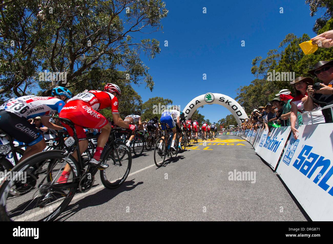 Adelaide, South Australia, Australia. 25th Jan, 2014. Stage 5, McLaren Vale to Willunga Hill