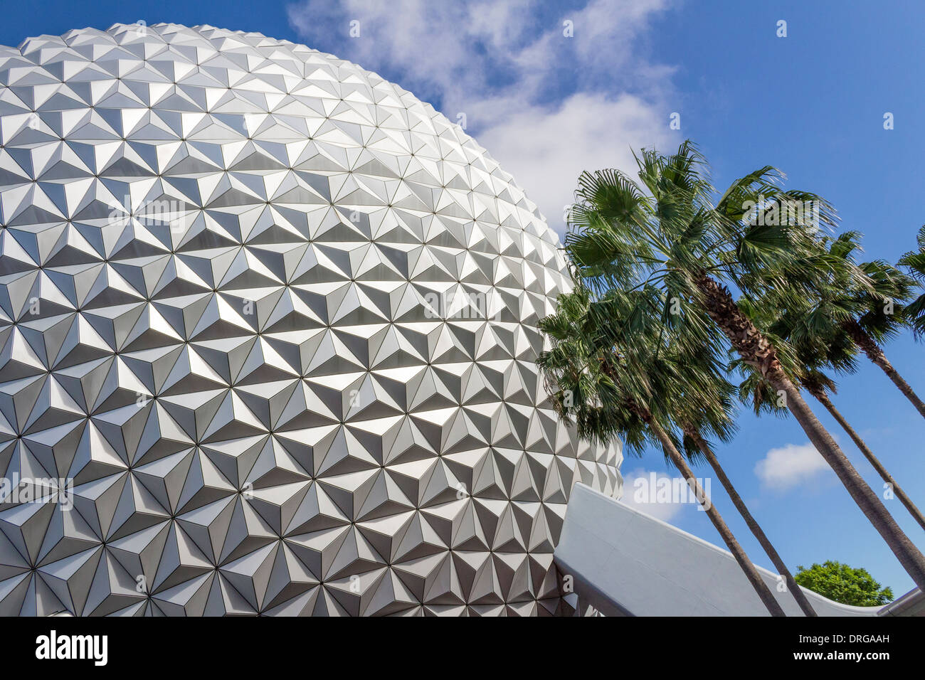 Spaceship Earth in Epcot in Walt Disney World in Florida. Stock Photo