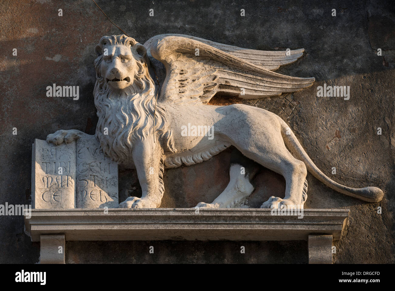 Winged Lion of Venice Sculpture on Via Giuseppe Garibaldi, Venice Stock