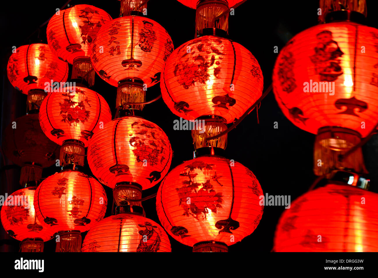 chinese lanterns for chinese new year in night Stock Photo - Alamy