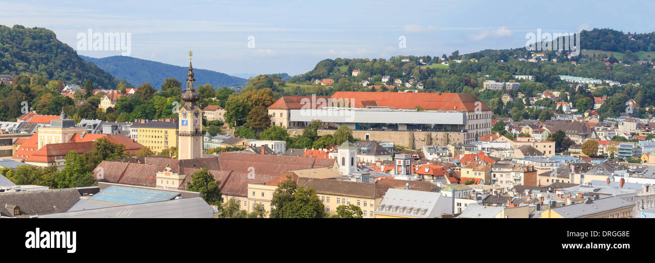 Linz Cityscape with Schlossmuseum and Tower of Upper Austrian Landtag ...