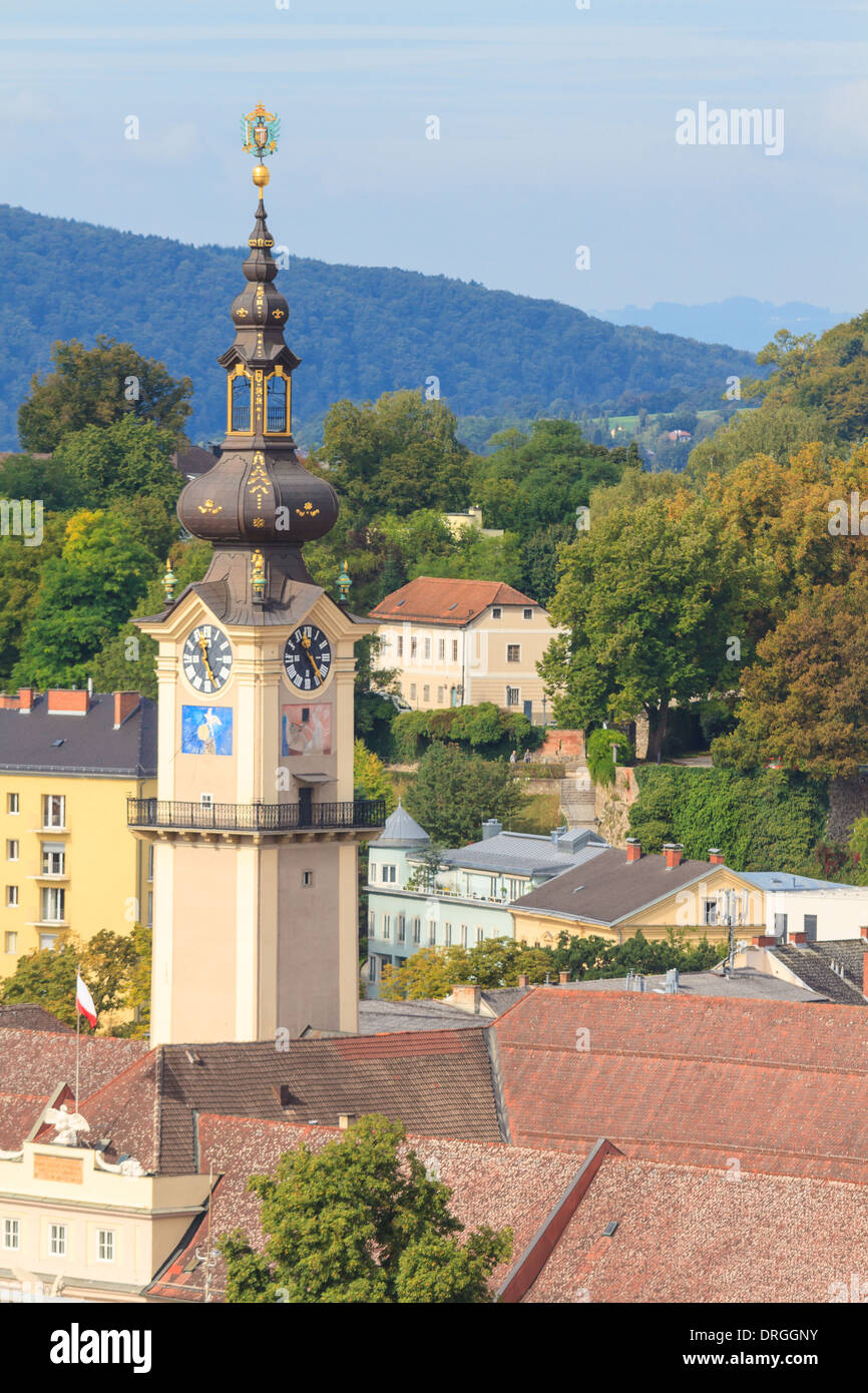 Linz Cityscape with Schlossmuseum and Tower of Upper Austrian Landtag ...
