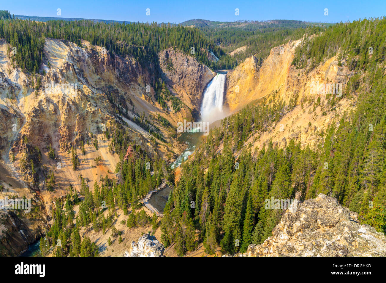 Lower Falls of the Grand Canyon of the Yellowstone National Park, Wyoming Stock Photo
