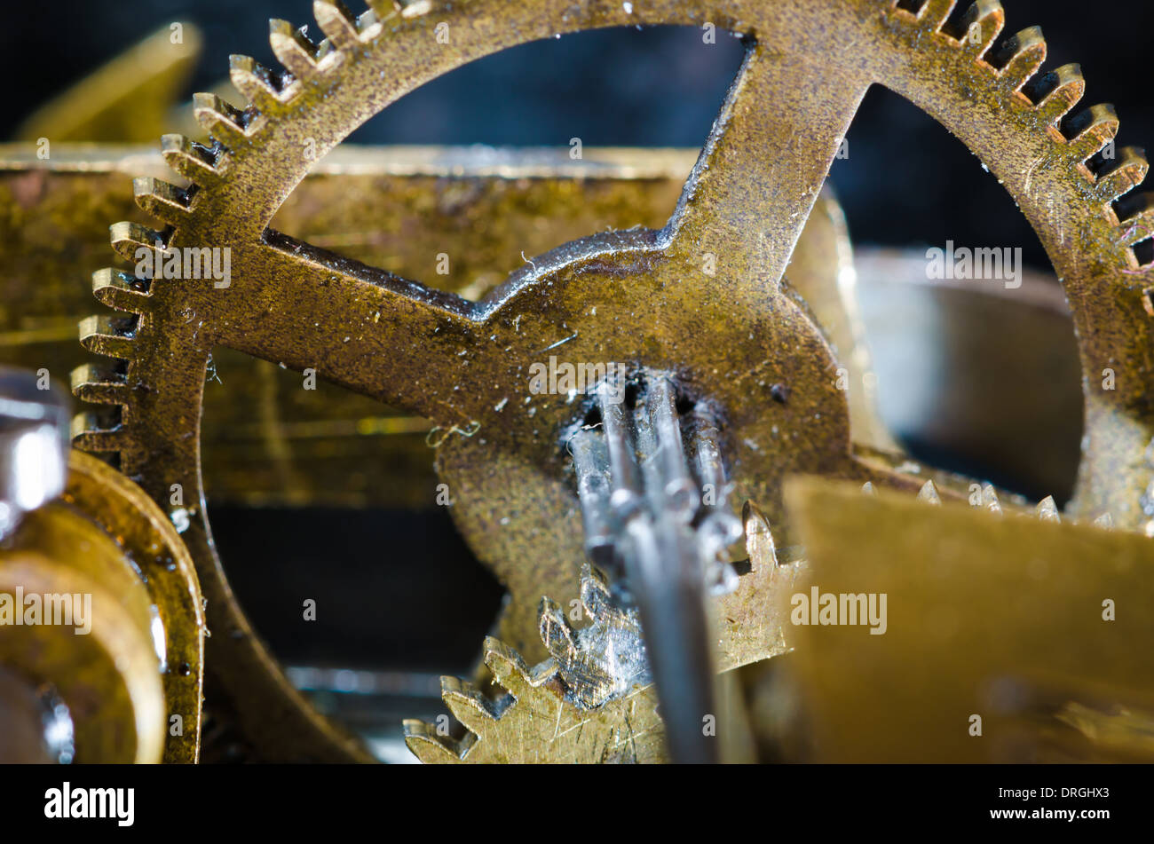 Very old clock mechanism Stock Photo Alamy