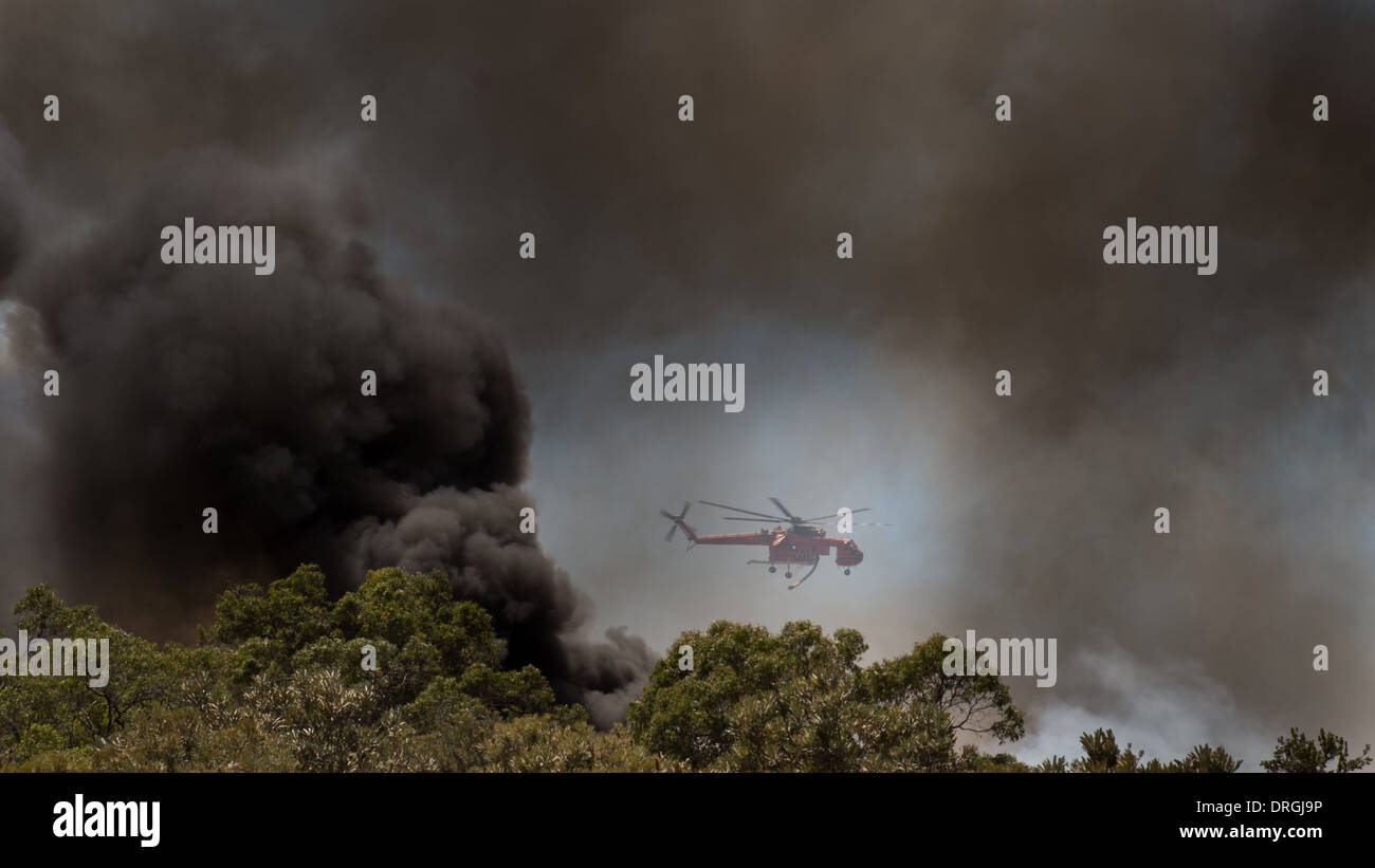 Fire fighting helicopter Stock Photo