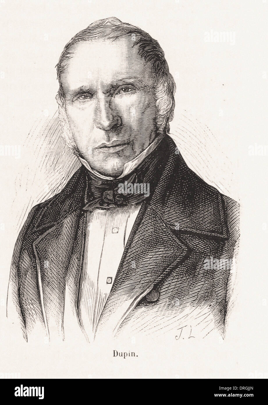 Portrait of Dupin - French engraving XIX th century Stock Photo