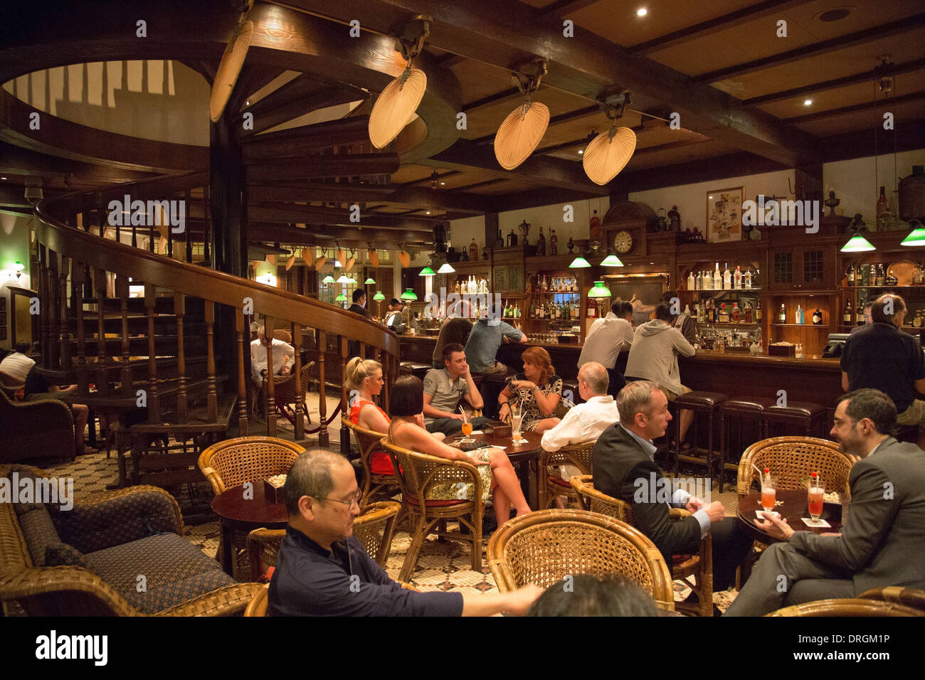 The Long Bar at Raffles hotel in Singapore Stock Photo