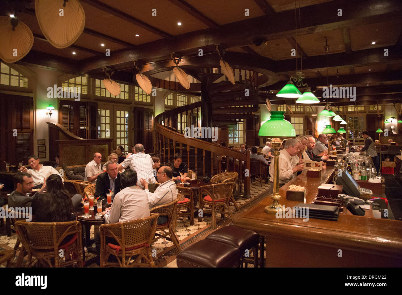 The Long Bar at Raffles hotel in Singapore Stock Photo