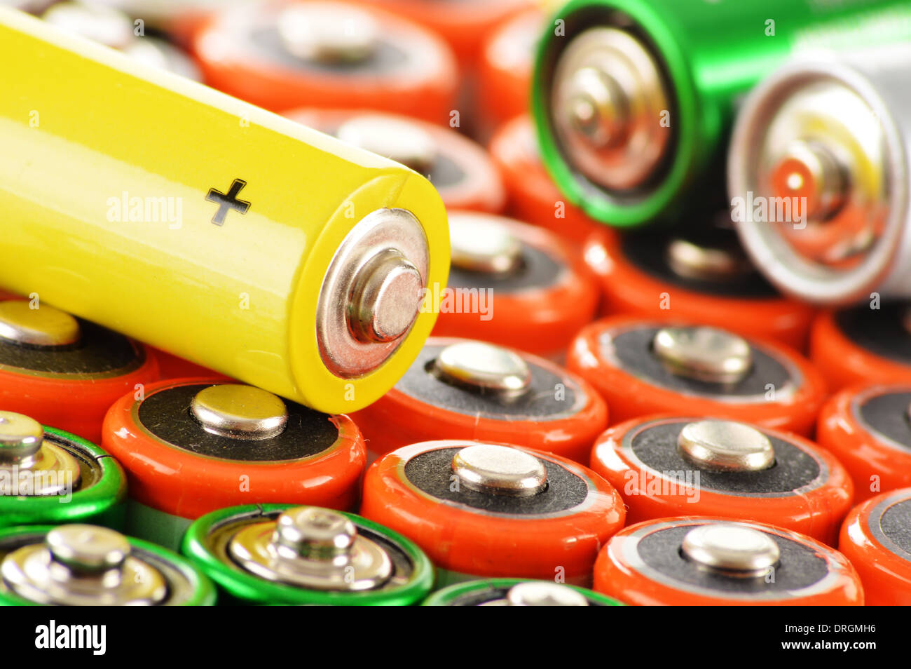 Composition with alkaline batteries. Chemical waste Stock Photo Alamy