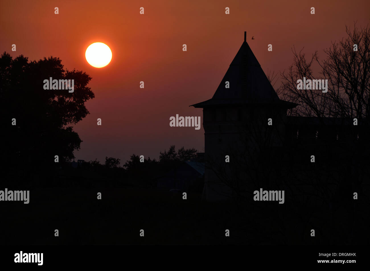 Sunset in Suzdal, Russia Stock Photo