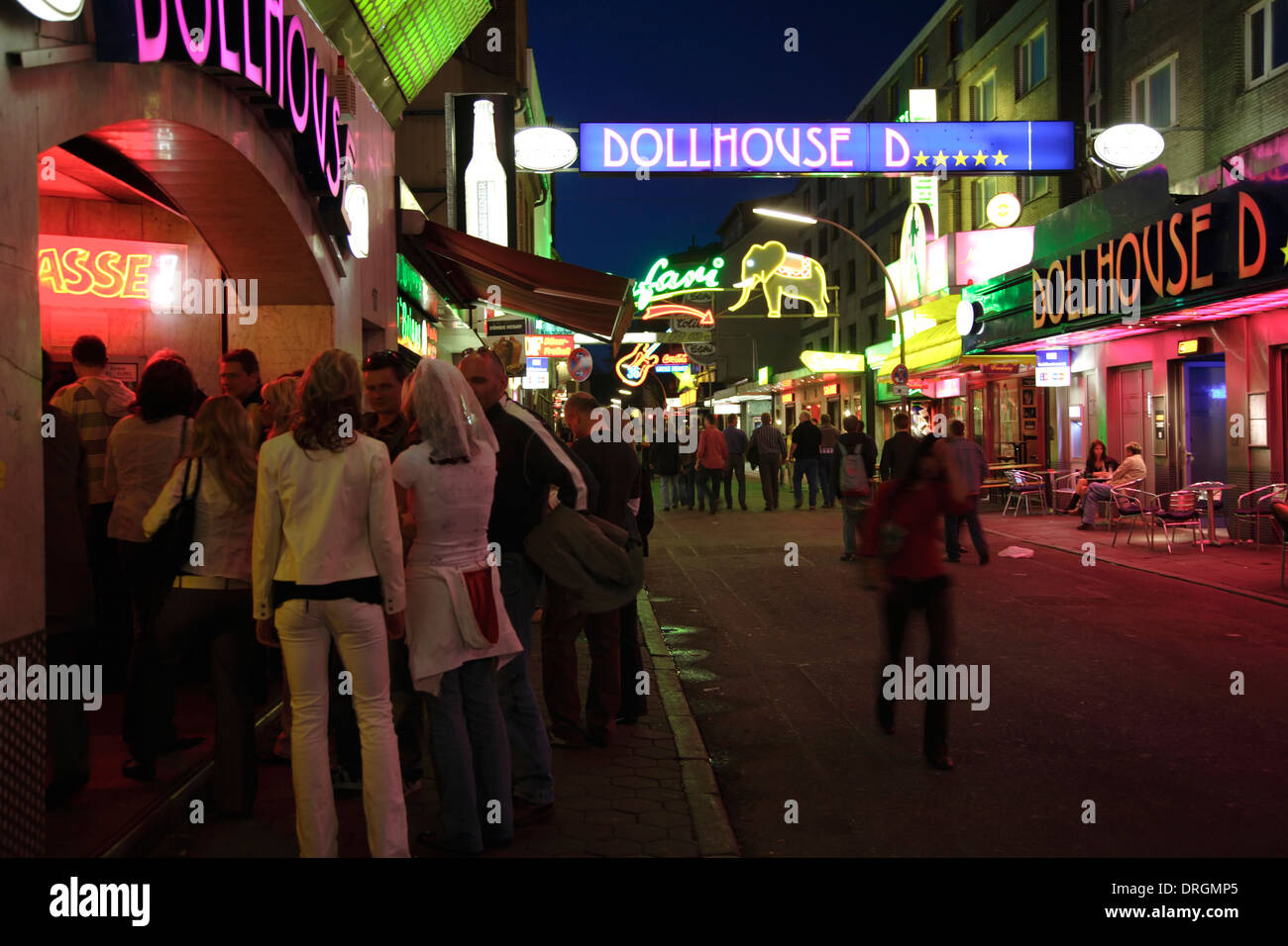 Neon signs at Grosse Freiheit, red light district Reeperbahn, St. Pauli,  Hamburg, Germany, Europe Stock Photo - Alamy