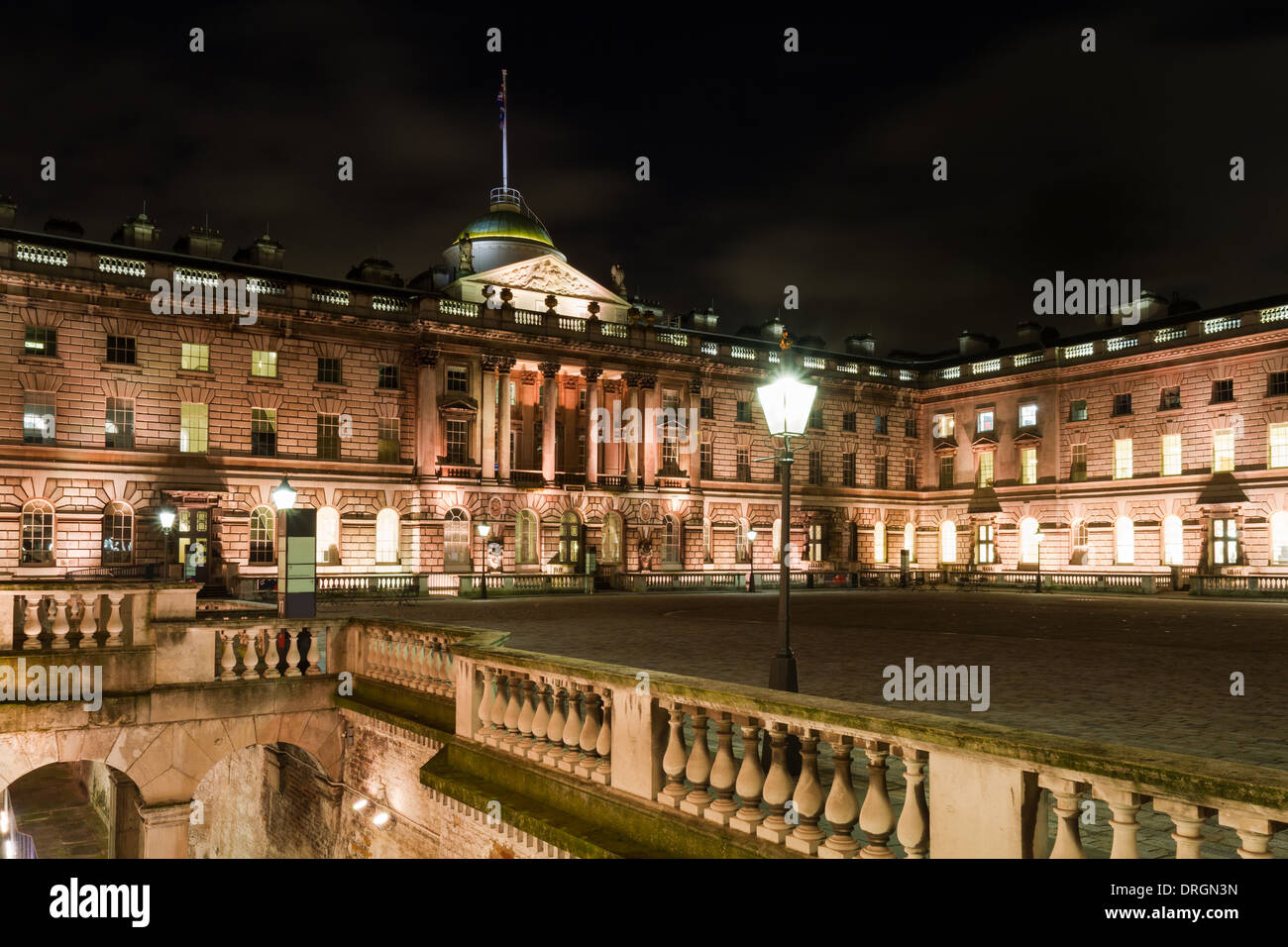 Somerset House at Night, London, England Stock Photo