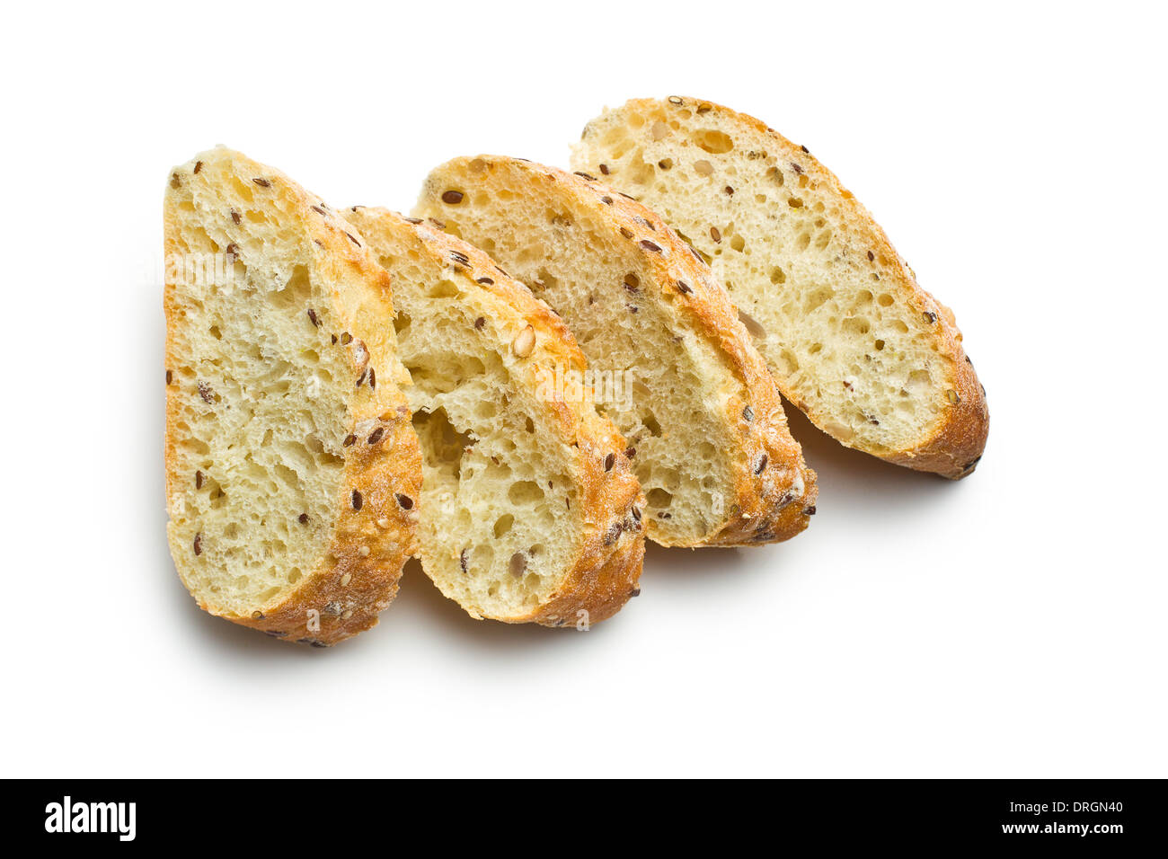 sliced bread on white background Stock Photo