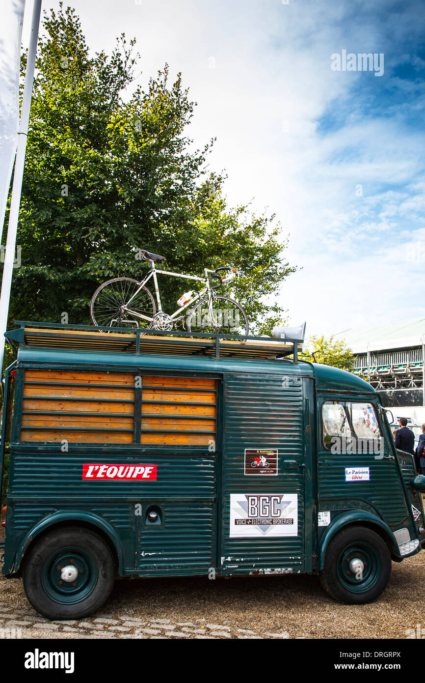 Vintage Tour de France support van at the Goodwood Revival 2013, West Sussex, UK Stock Photo