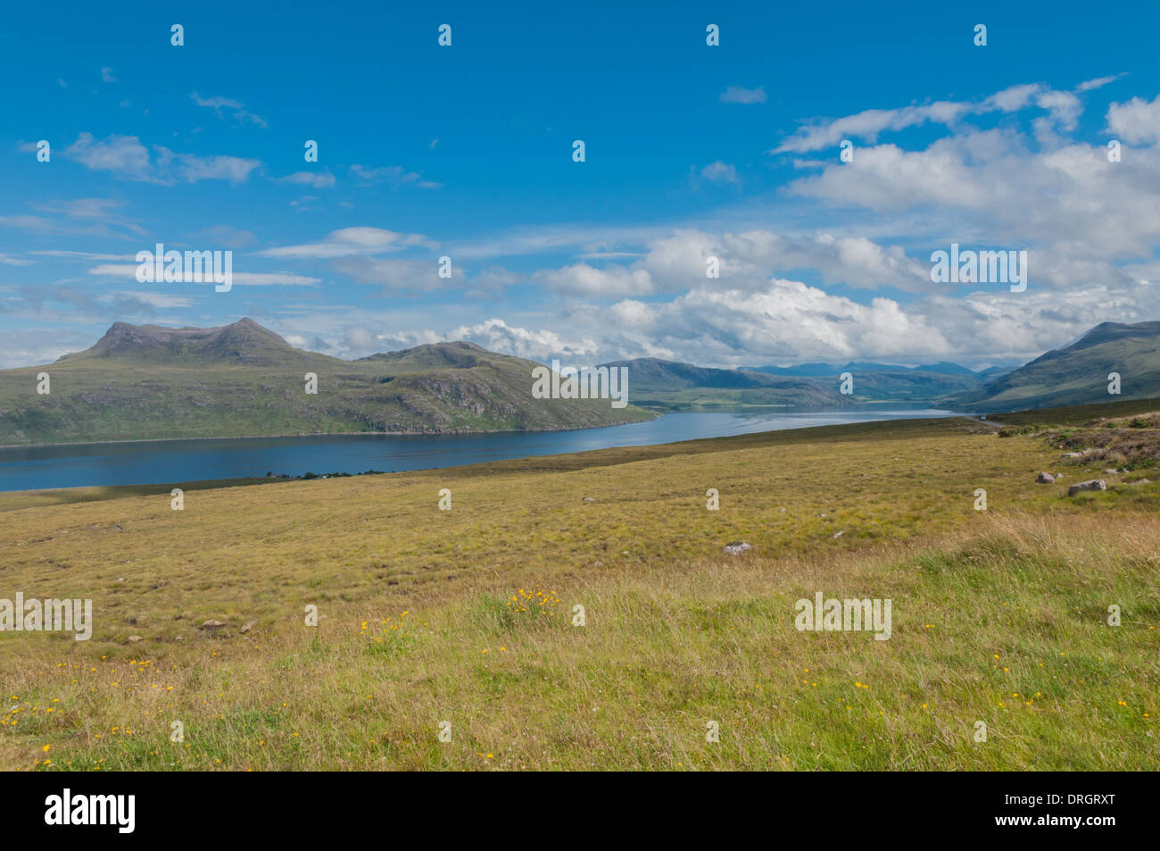 Little Loch Broom  with  Ben Ghobhlach nr Badcall  Ross & Cromarty Highland Scotland Stock Photo