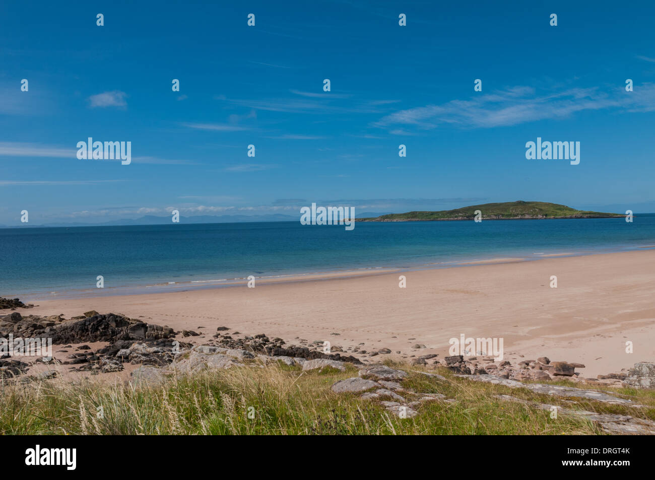 The Big Sand nr Gairloch Ross & Cromarty Highland Scotland with Isle of Longa Stock Photo