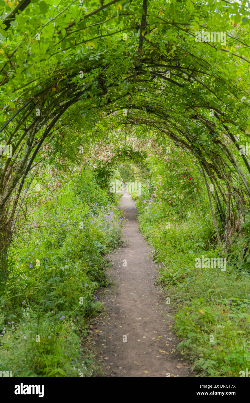 Covered walkway Gardens Cawdor Castle Highland Scotland Stock Photo