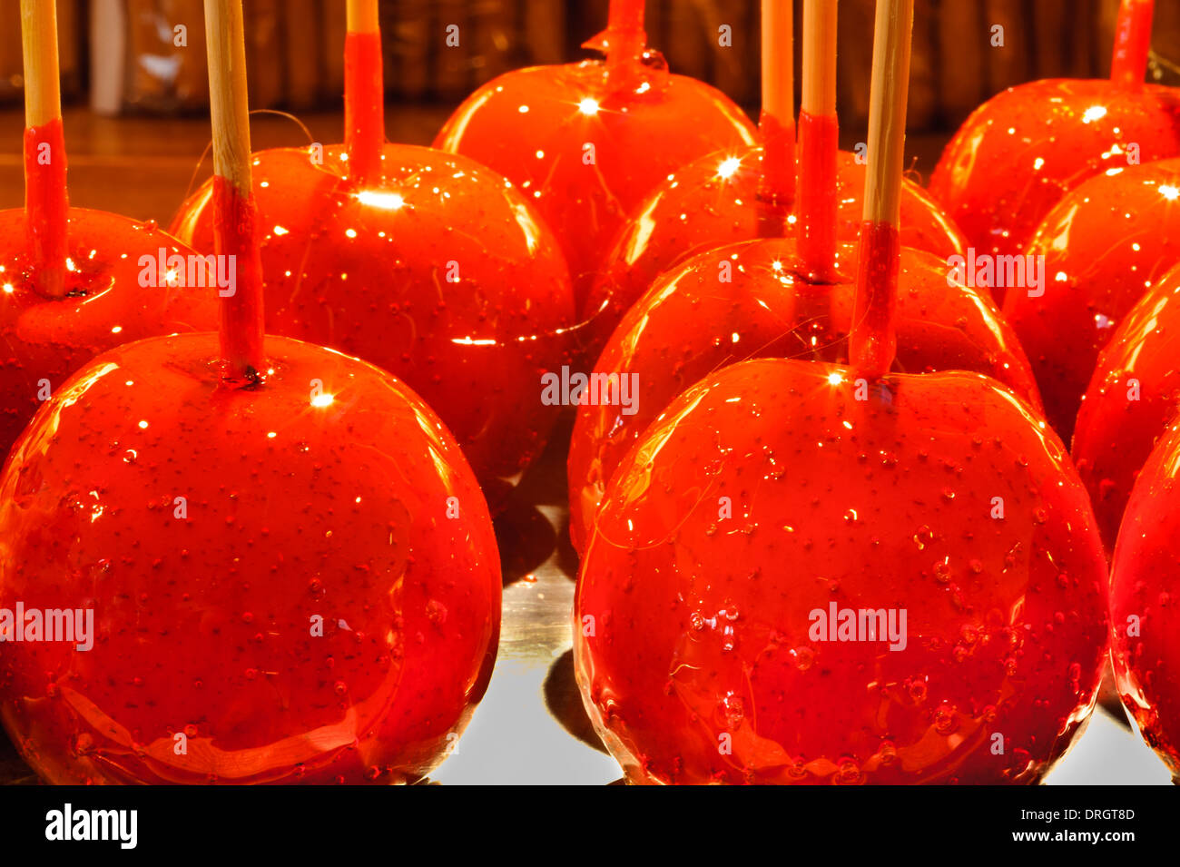 Candy apple macro close up Stock Photo