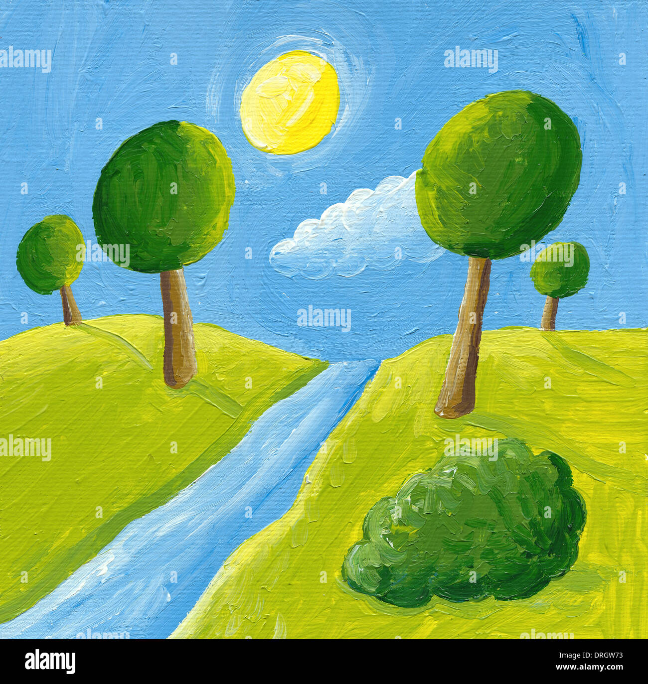 Country landscape illustration hi-res stock photography and images - Alamy