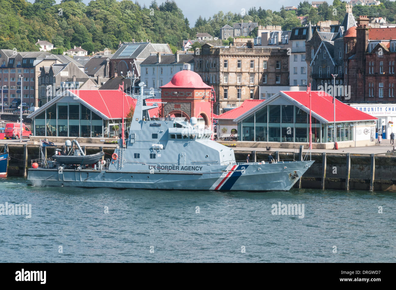 UK Border Agency Patrol Boat SEntinel at Oban Argyll & Bute Scotland Stock Photo