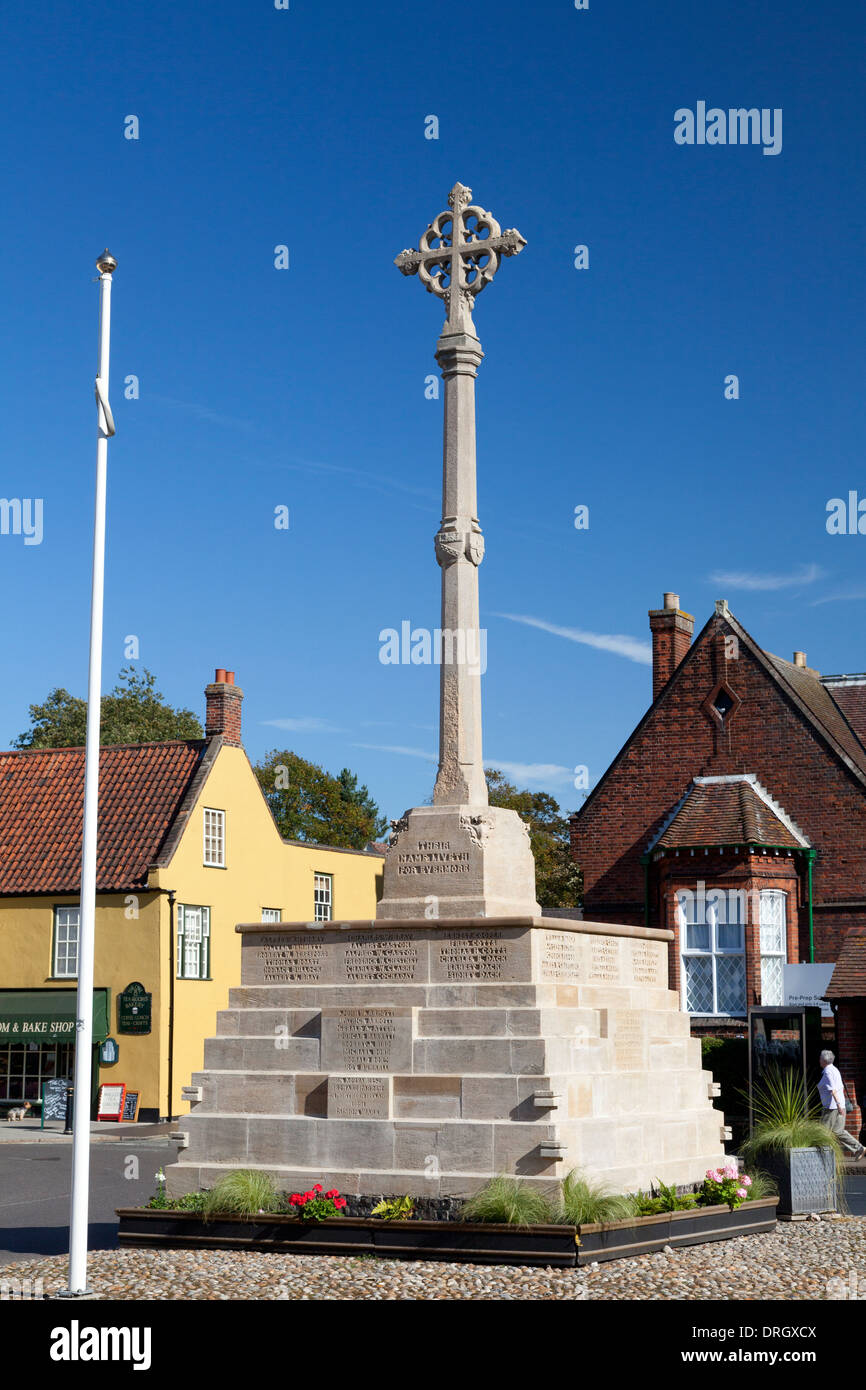 War memorial and the market place, Holt, Norfolk Stock Photo