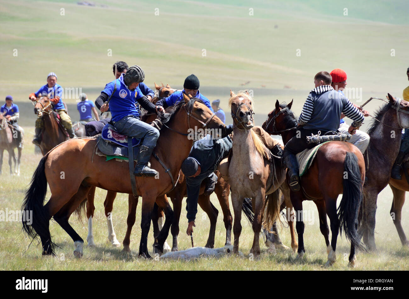 Buzkashi or Kokpar - a Central Asian sport Stock Photo