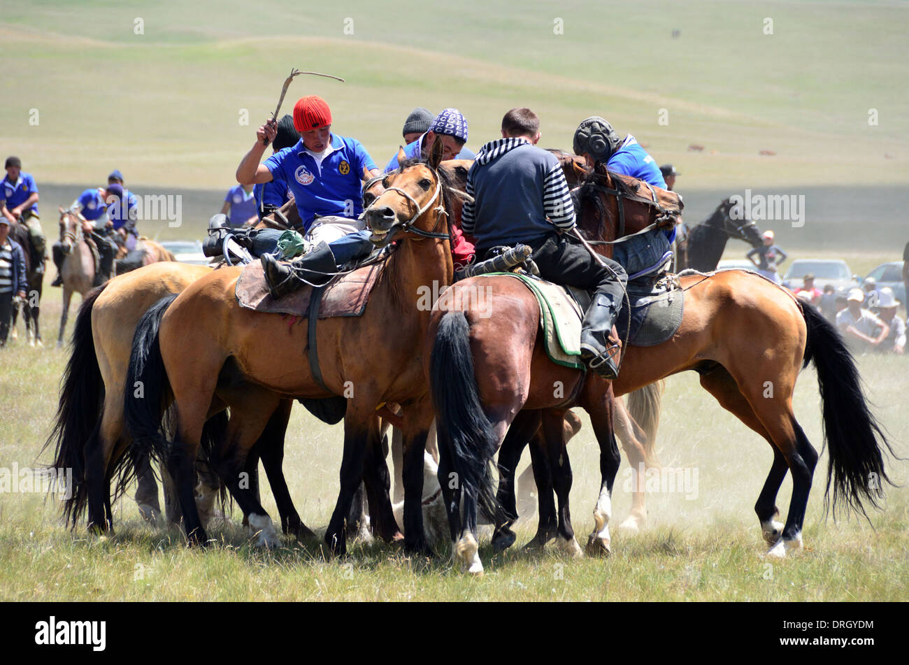 Buzkashi or Kokpar - a Central Asian sport Stock Photo