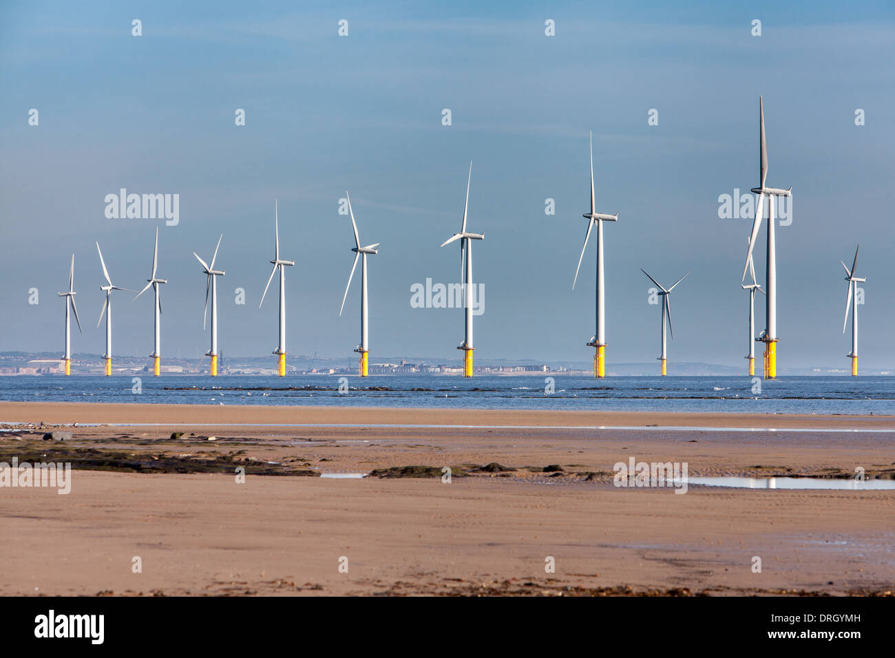 Wind Turbines at Redcar, Cleveland, England Stock Photo Alamy