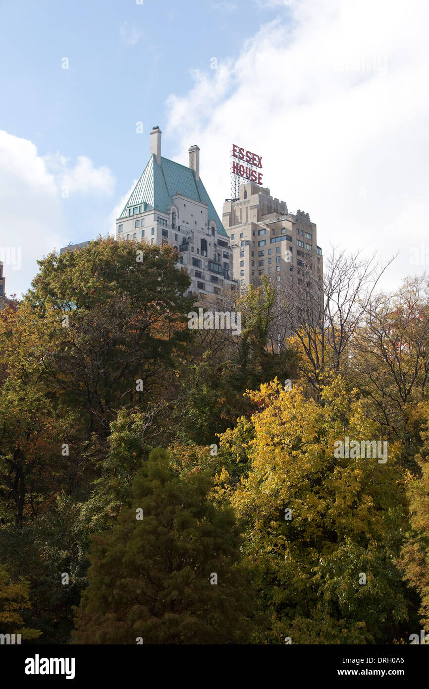 Essex Hotel, from Central Park, NYC. Stock Photo