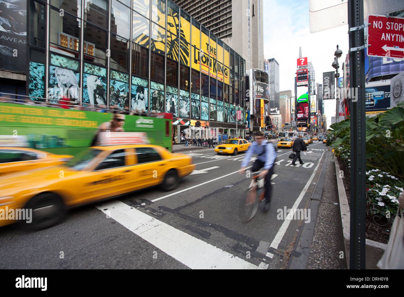 Speeding New York taxi. Stock Photo