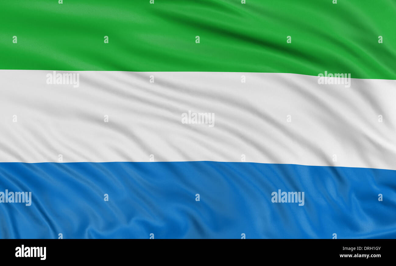 3D flag of Sierra Leone Stock Photo - Alamy
