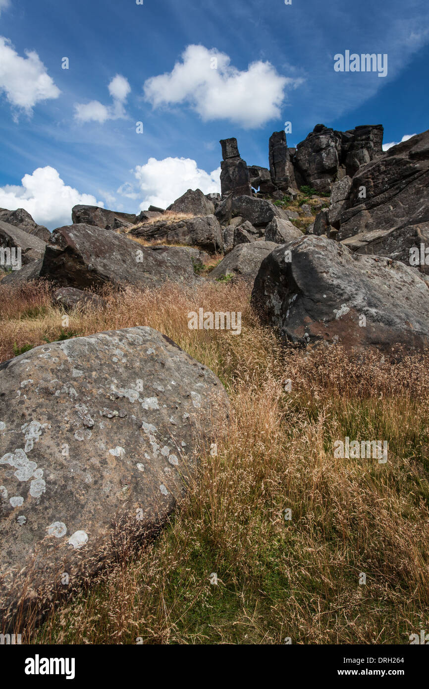 The Wainstones on Hasty Bank, North Yorkshire, England Stock Photo