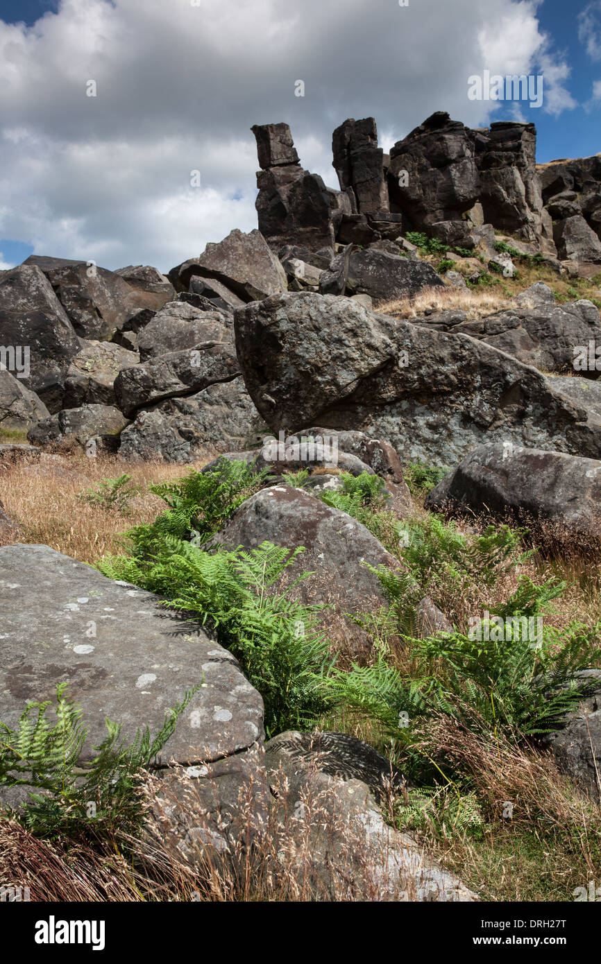 The Wainstones on Hasty Bank, North Yorkshire, England Stock Photo