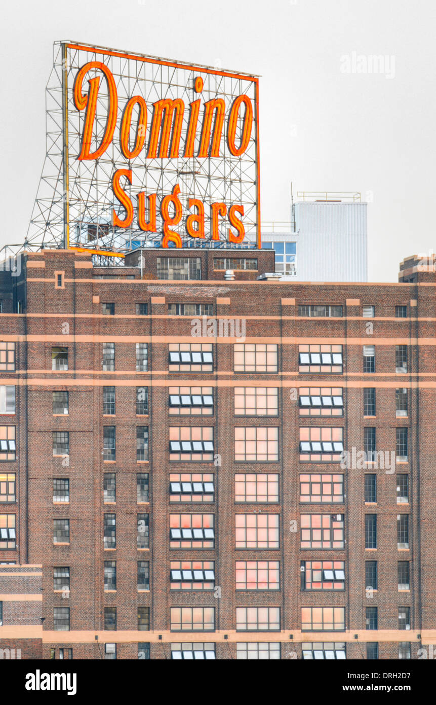 Domino Sugars Factory sign in Baltimore Maryland Stock Photo