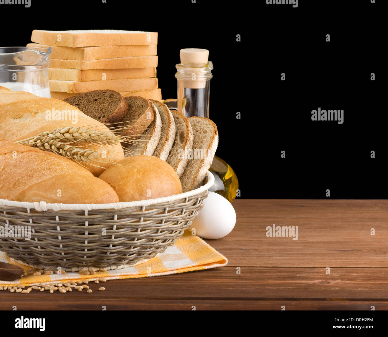fresh bread isolated on black background Stock Photo - Alamy