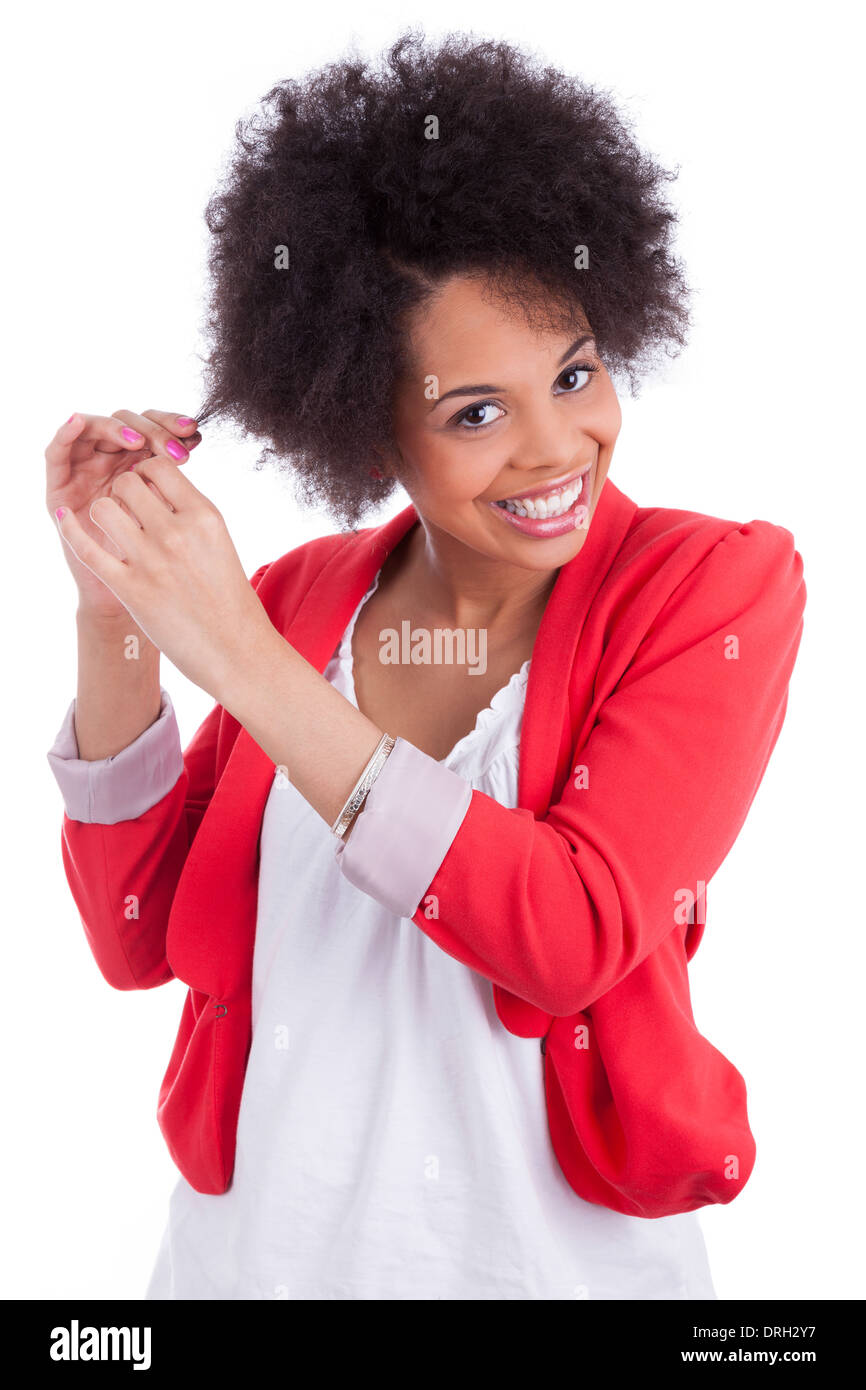Portrait of a beautiful african american woman, isolated on white ...