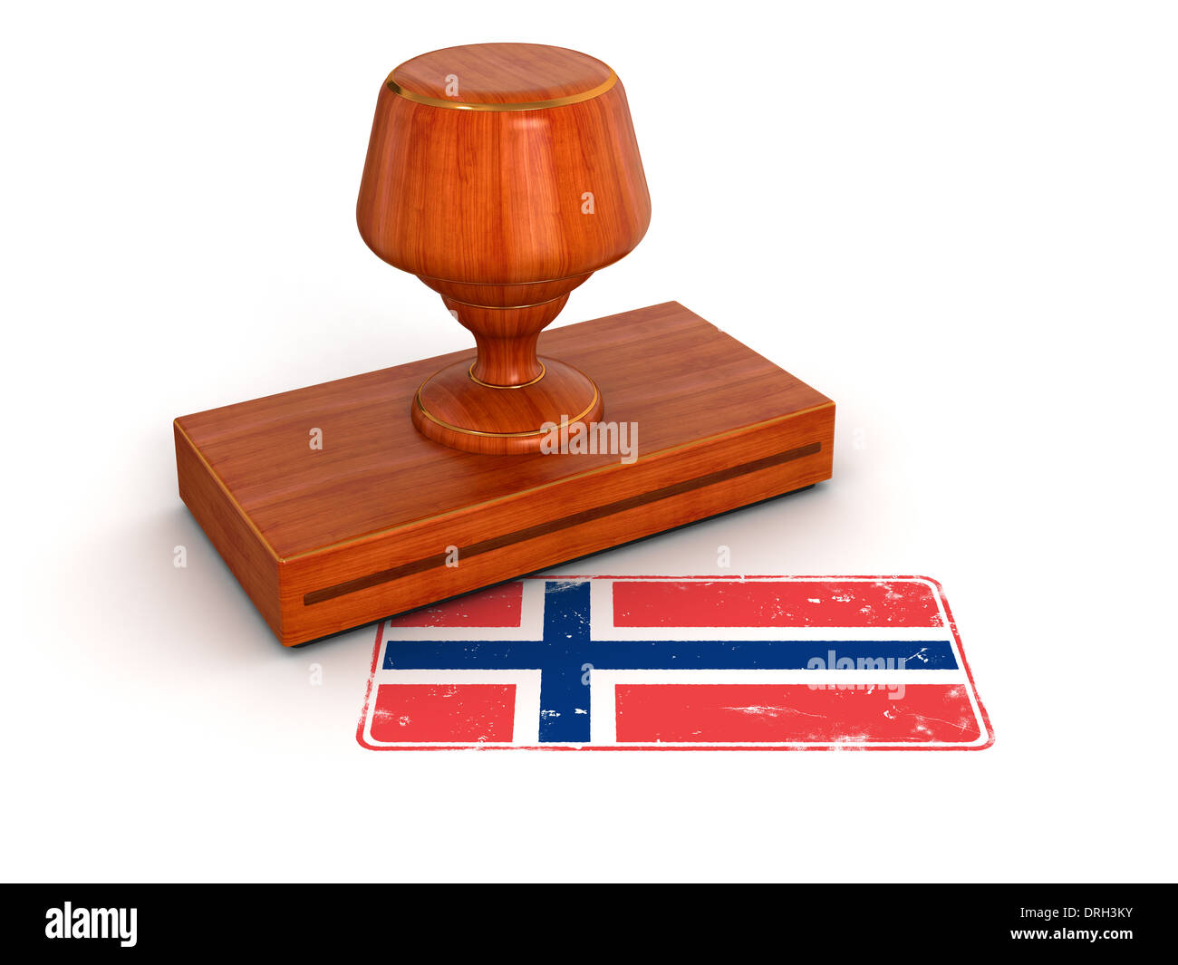Rubber Stamp Norwegian flag (clipping path included) Stock Photo