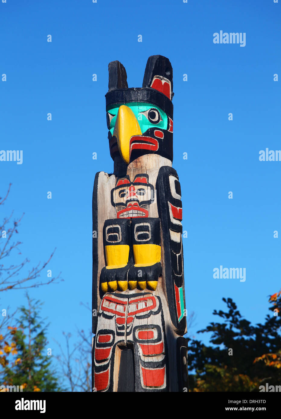 Native American totem pole Stock Photo