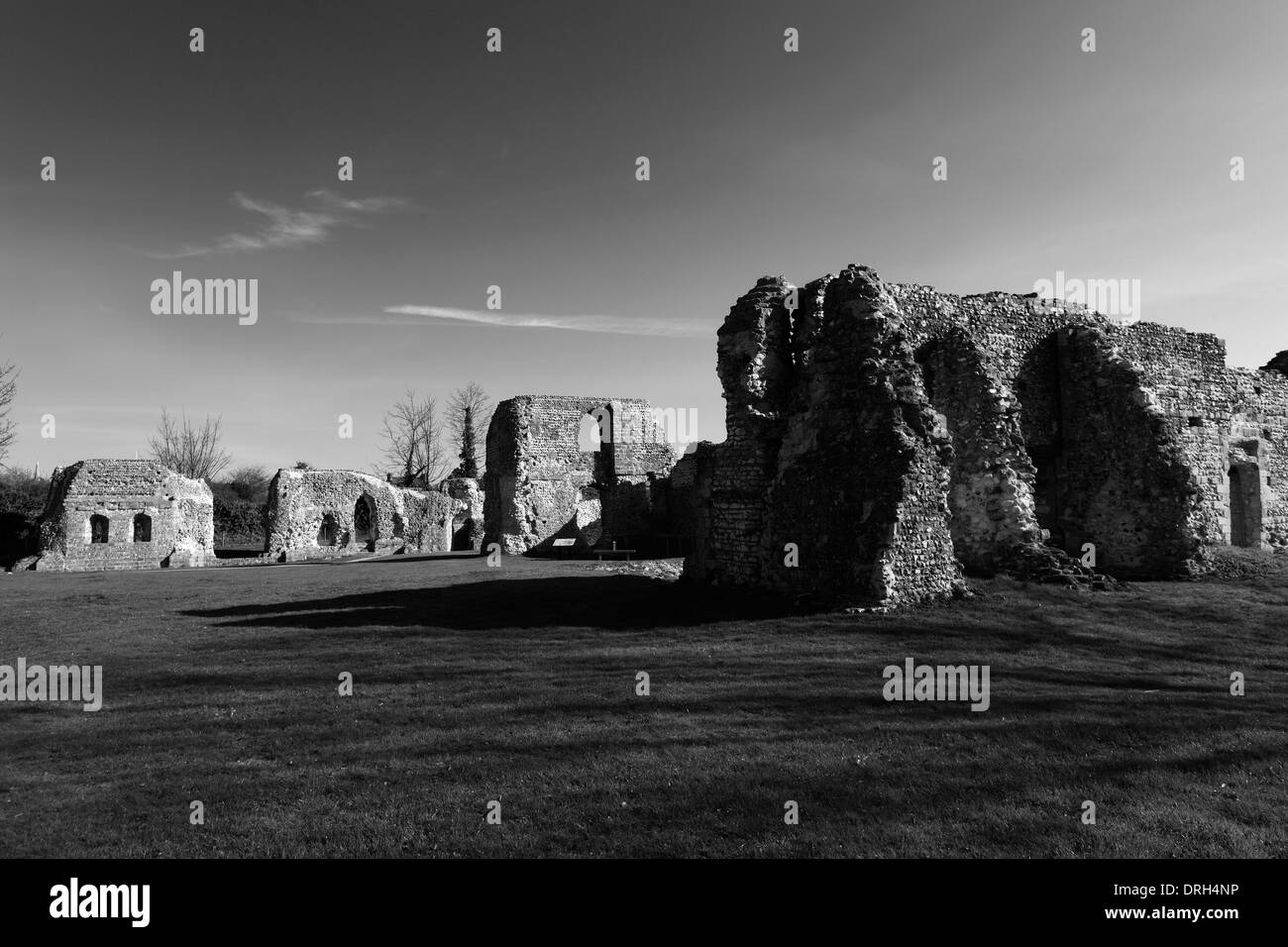 Black and White image, St Pancras Priory, Lewes priory, Lewes town, Sussex County, England, UK Stock Photo