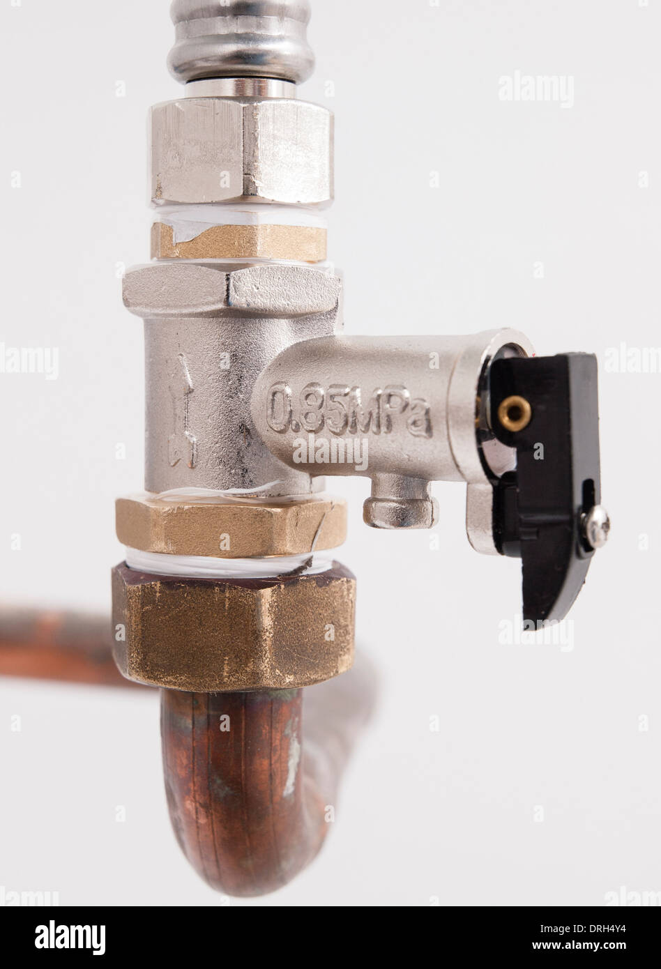 safety valve detail of a plumbing work Stock Photo Alamy