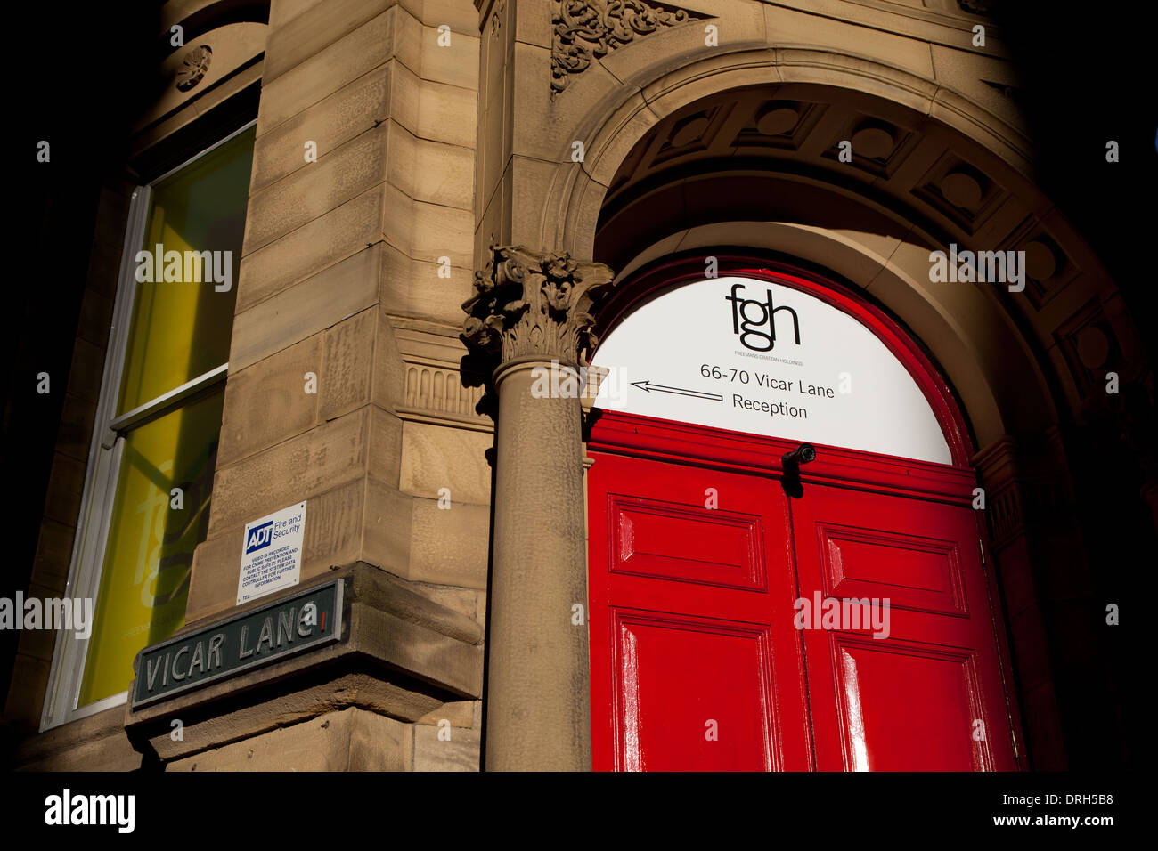 A street corner in Little Germany, Bradford, England. Stock Photo