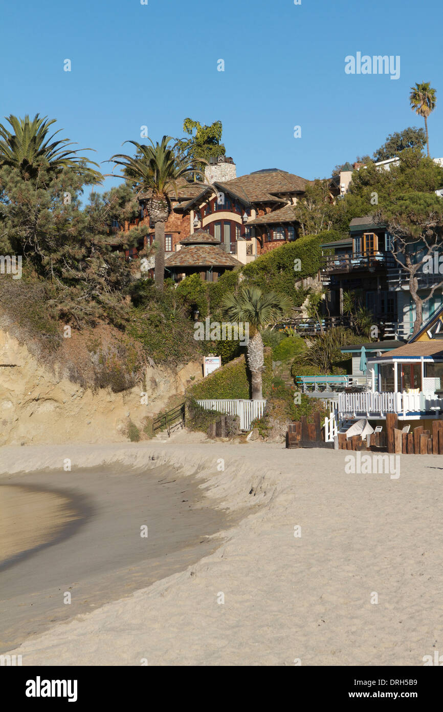 Californian Coastal mansion on the cliff top at Victoria Beach in the