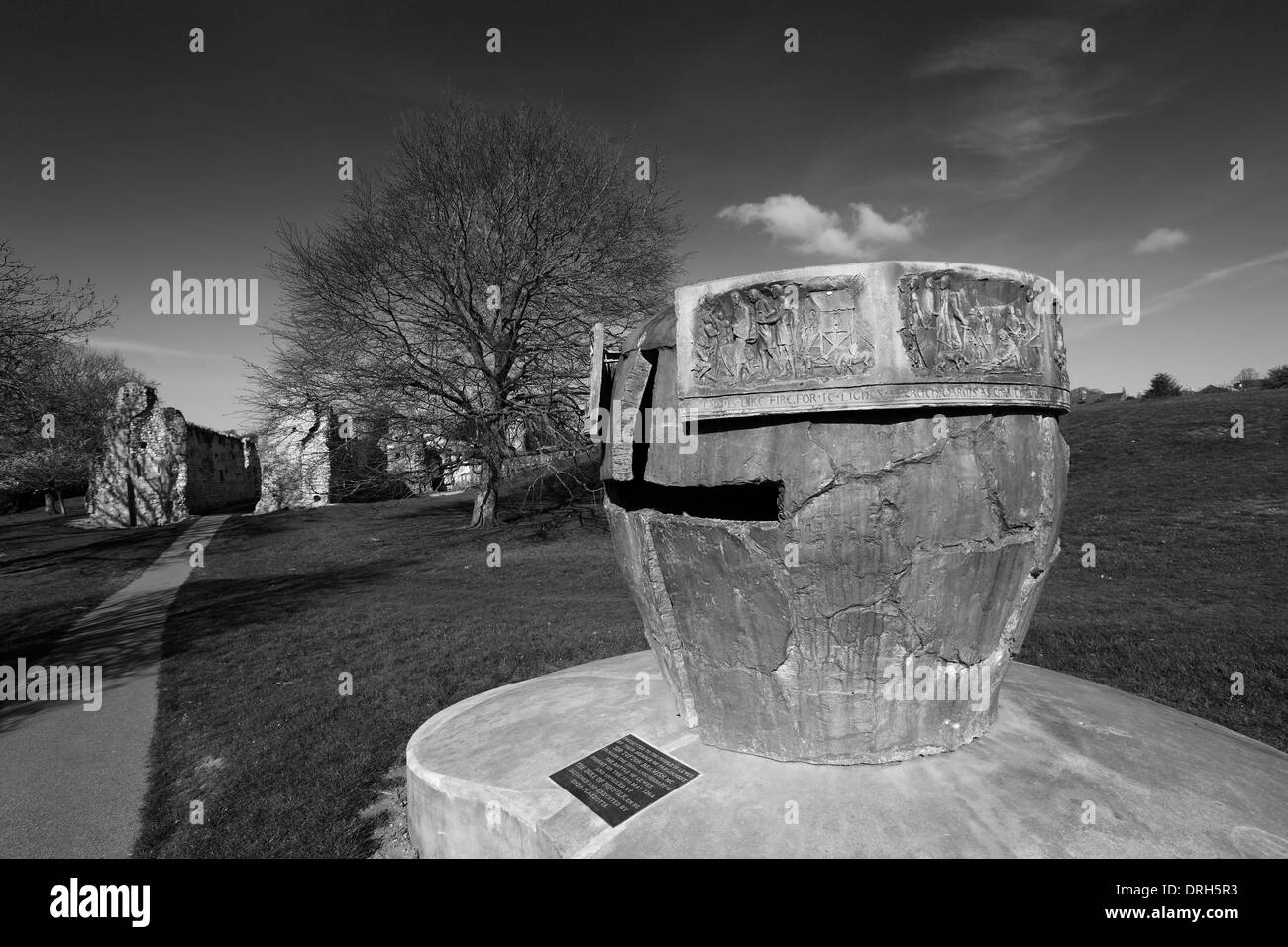 Black and White image, St Pancras Priory, Lewes priory, Lewes town, Sussex County, England, UK Stock Photo