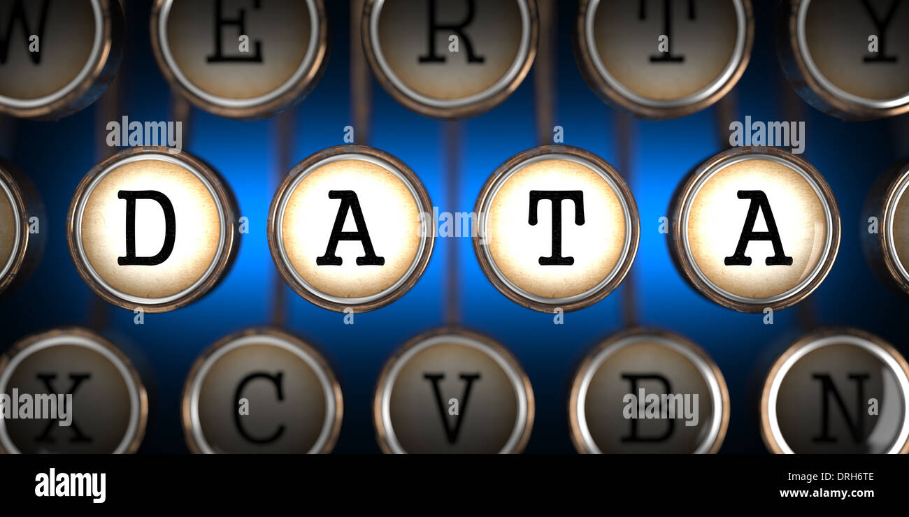 Data on Old Typewriter's Keys Stock Photo Alamy