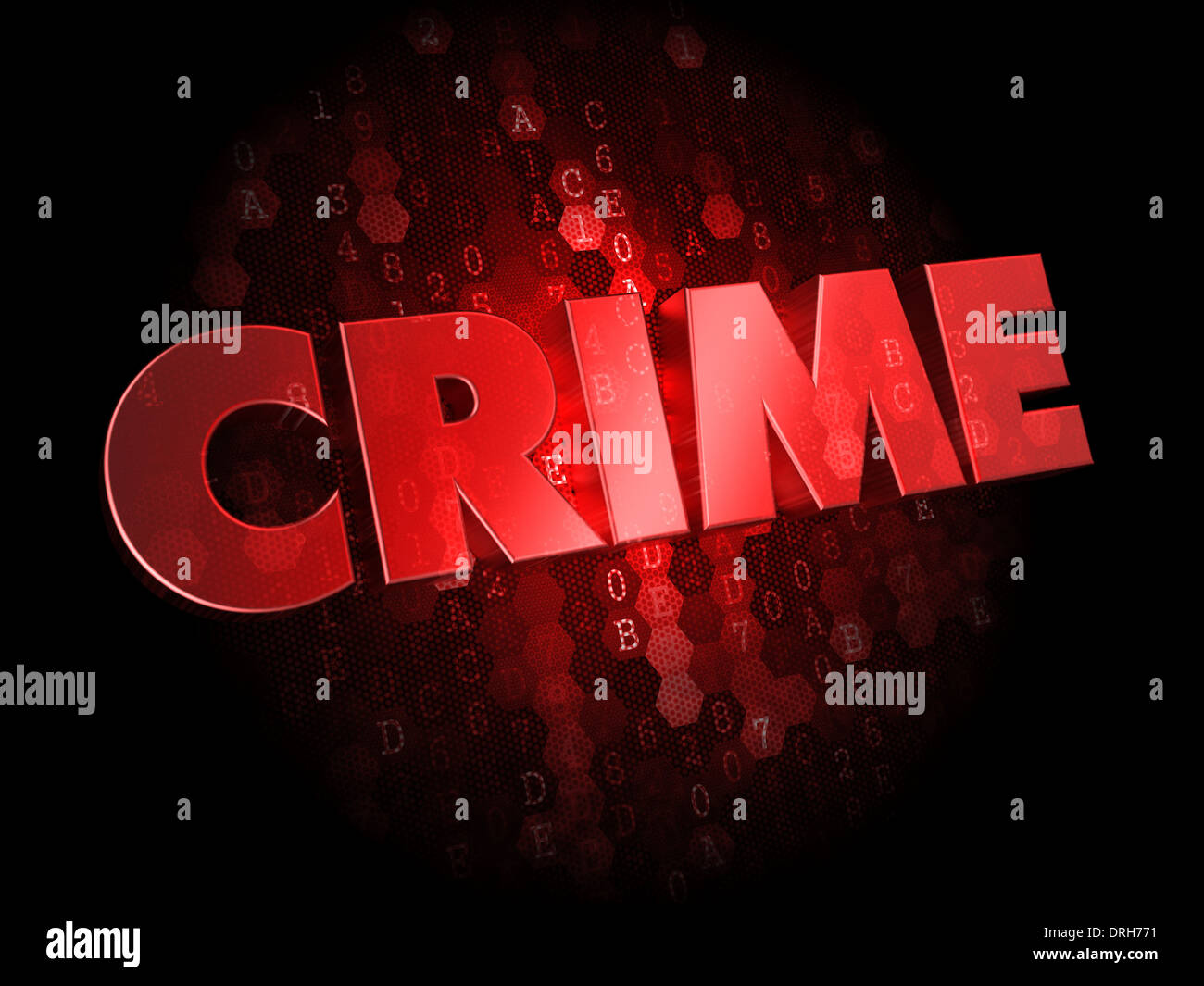 Crime on Dark Digital Background. Stock Photo