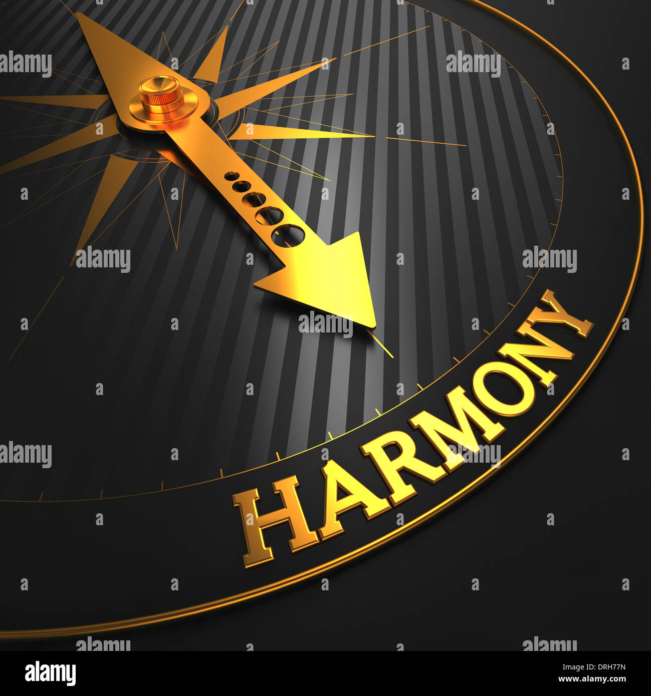 Harmony on Golden Compass. Stock Photo