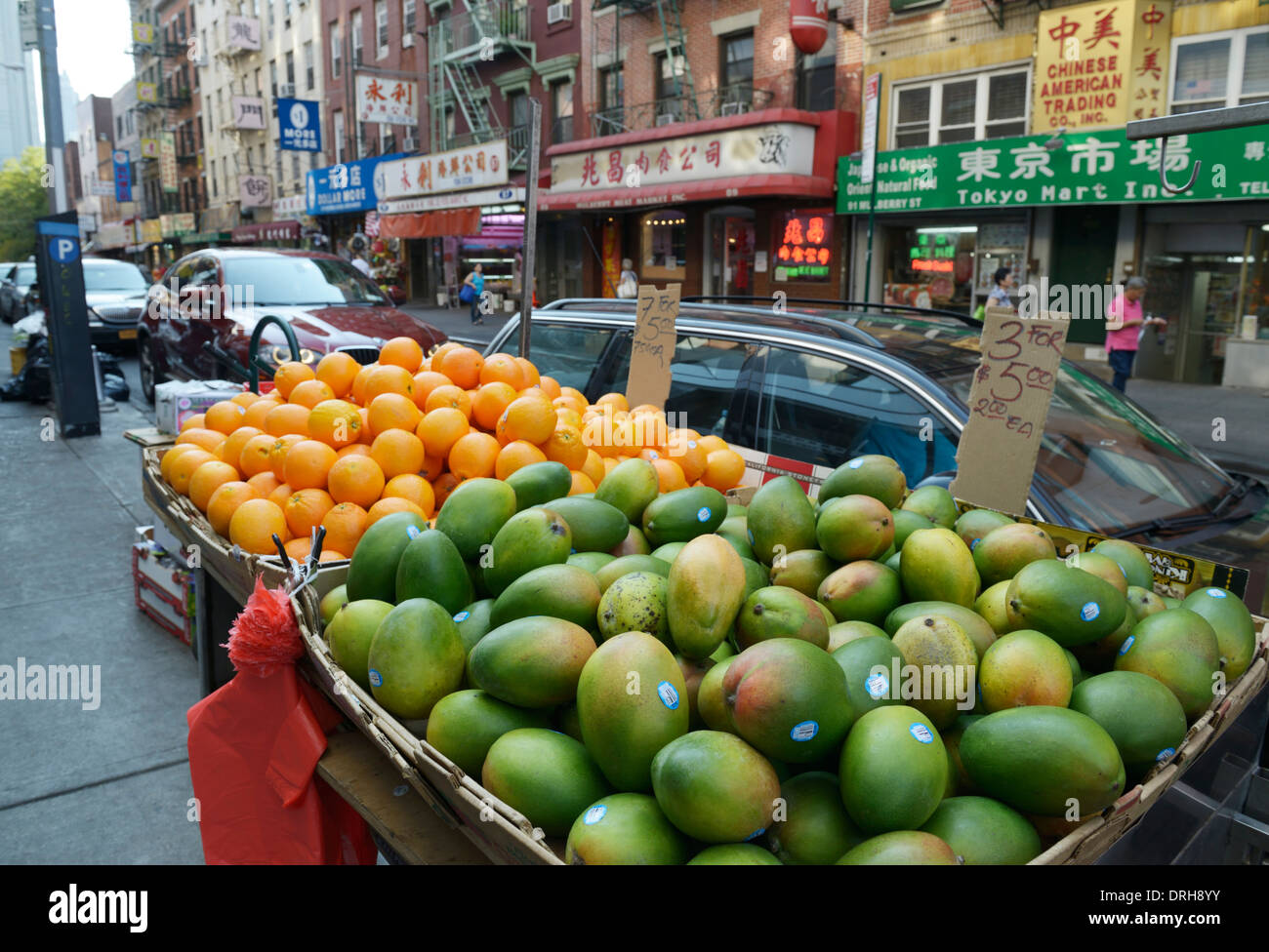 Chinatown fruit market on the sidewalk, NYC Stock Photo Alamy