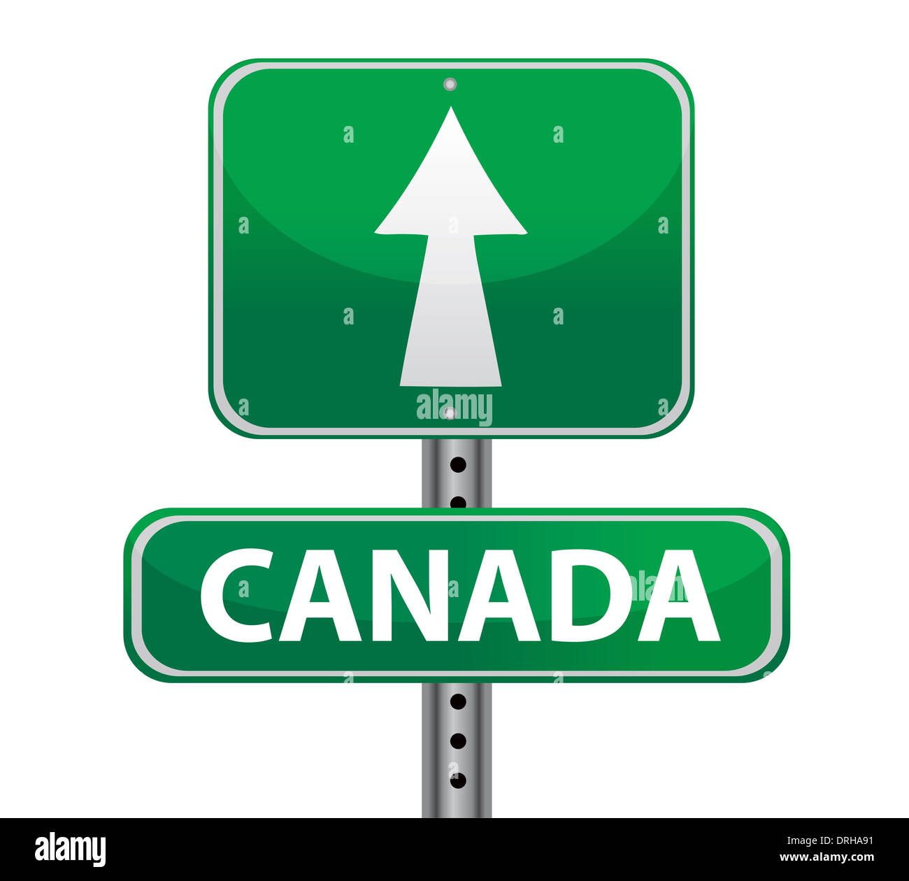 canada border sign illustration design over white Stock Photo - Alamy